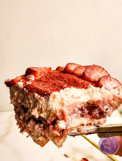 Strawberry Tiramisu on Gold Marble - Image 6