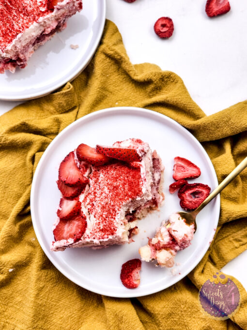 Strawberry Tiramisu on Marble - Image 2