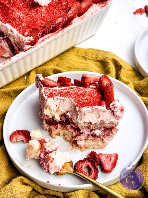 Strawberry Tiramisu on Marble
