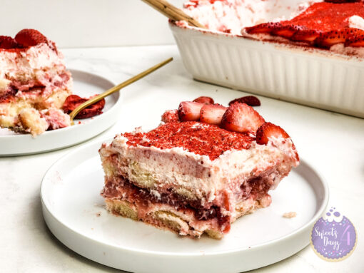 Strawberry Tiramisu on Marble - Image 6