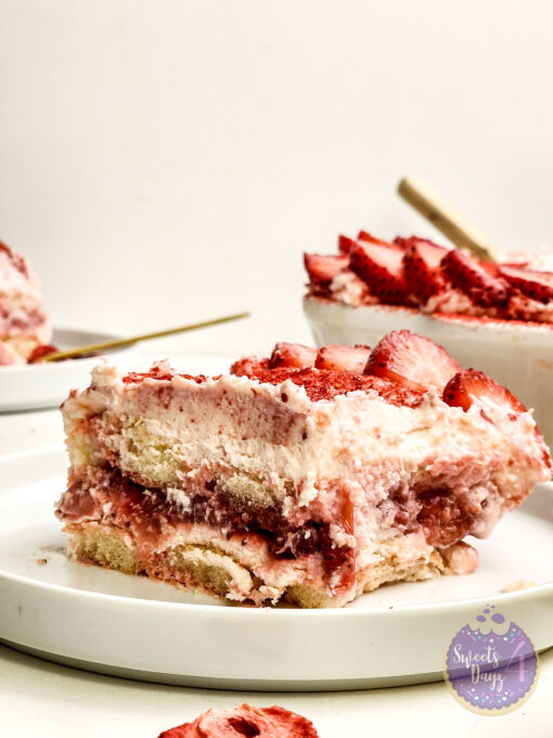Strawberry Tiramisu on Marble - Image 8