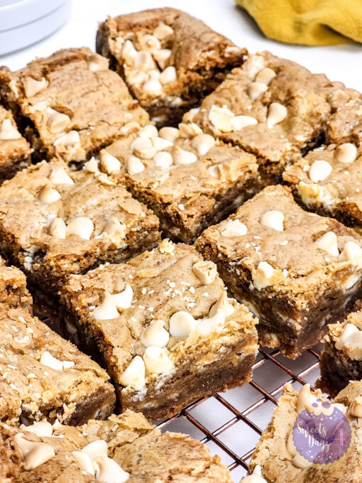 Thick White Chocolate Blondies on Gold Marble - Image 4