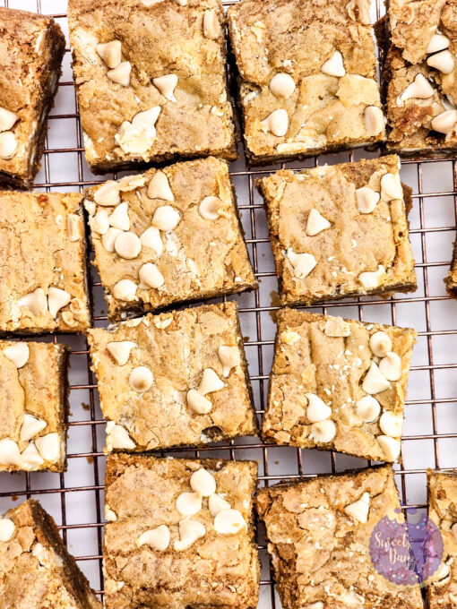 Thick White Chocolate Blondies on Gold Marble - Image 5