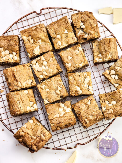 Thick White Chocolate Blondies on Gold Marble - Image 6