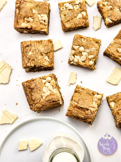Thick White Chocolate Blondies on Marble - Image 2