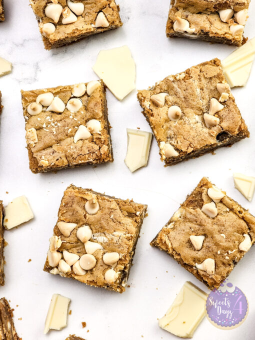 Thick White Chocolate Blondies on Marble - Image 3