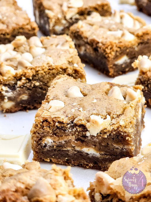 Thick White Chocolate Blondies on Marble - Image 5