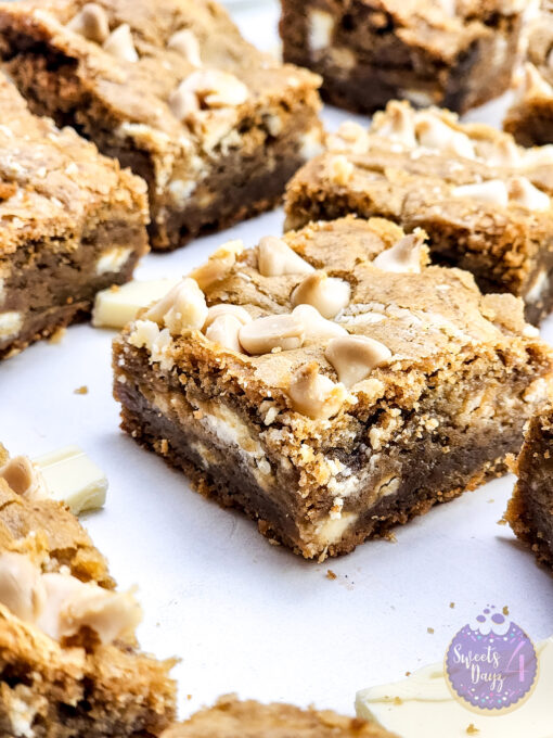 Thick White Chocolate Blondies on Marble - Image 6