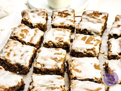 Iced Oatmeal Cookie Bars on White - Image 3