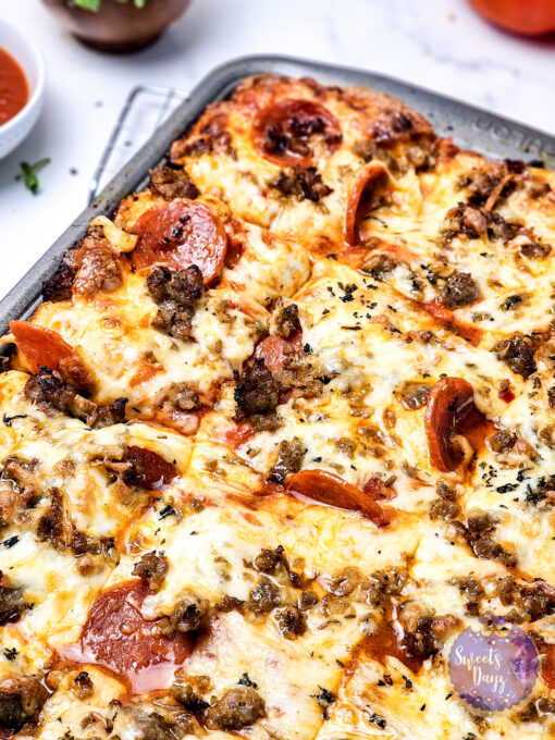 Sheet Pan Pizza on Marble - Image 5