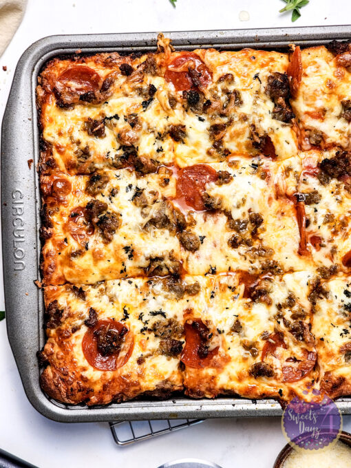 Sheet Pan Pizza on Marble - Image 7