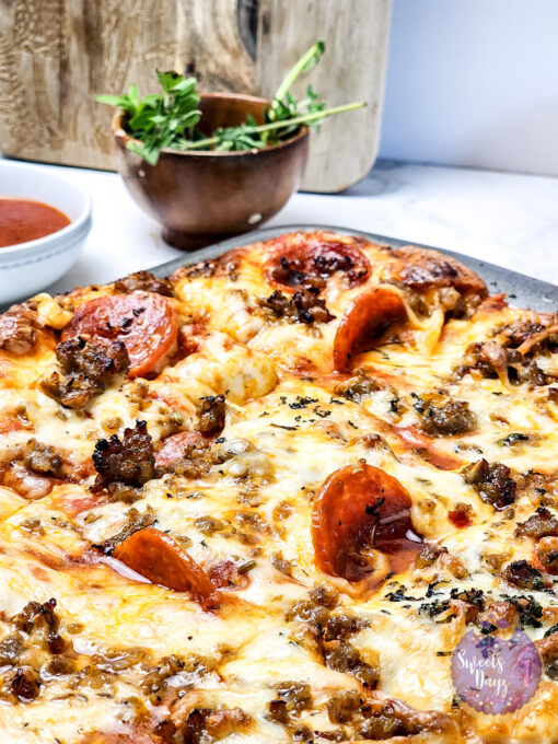 Sheet Pan Pizza on Marble - Image 9