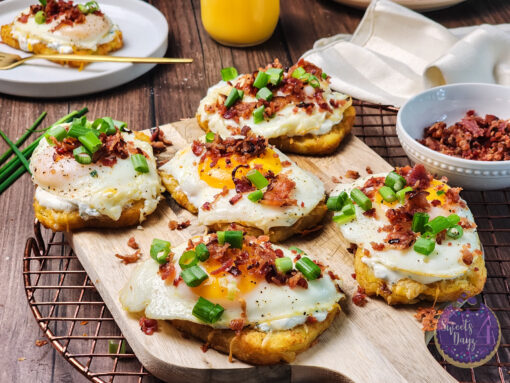Loaded Hashbrowns on Brown Wood - Image 2
