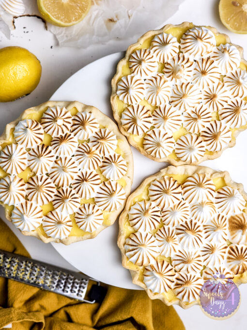 Lemon Meringue Tarts on White