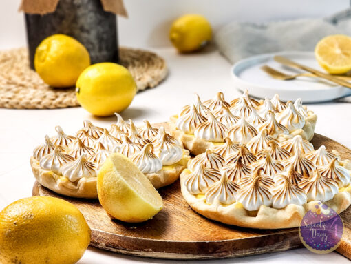 Lemon Meringue Tarts on Gold Marble - Image 3