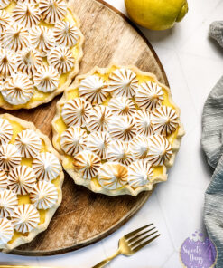 Lemon Meringue Tarts on Gold Marble