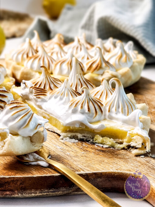 Lemon Meringue Tarts on Gold Marble - Image 12