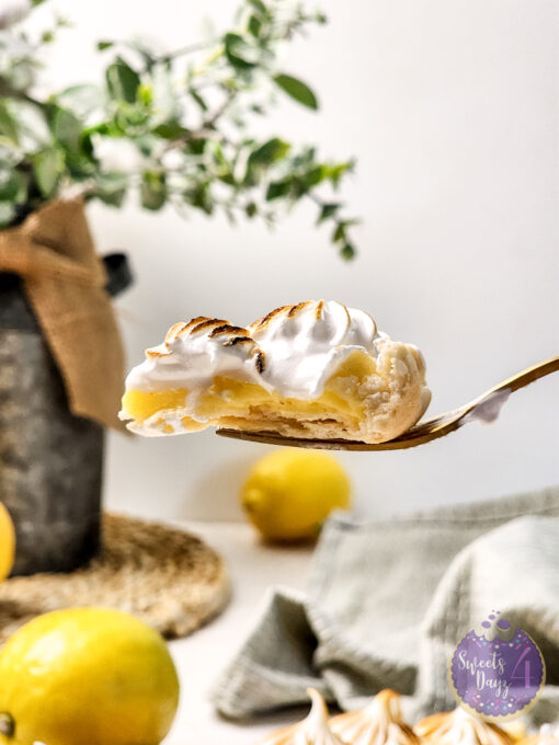 Lemon Meringue Tarts on Gold Marble - Image 13
