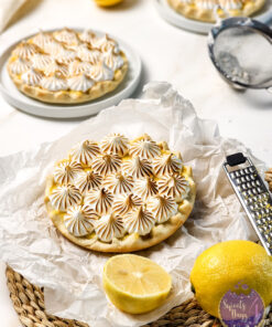 Lemon Meringue Tarts on Gold Marble
