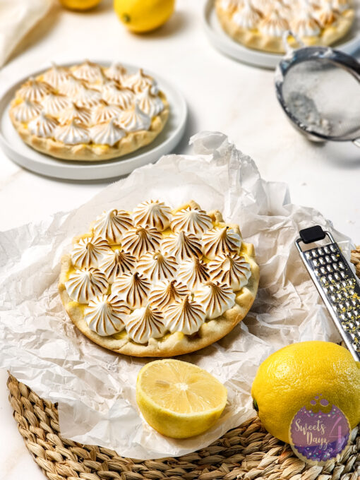 Lemon Meringue Tarts on Gold Marble