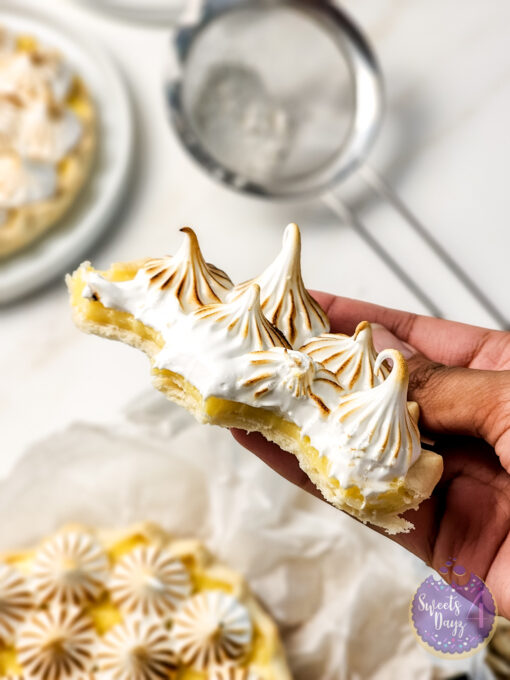 Lemon Meringue Tarts on Gold Marble - Image 8