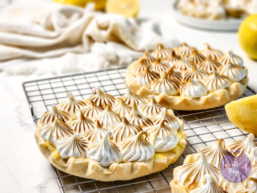 Lemon Meringue Tarts on Marble - Image 4
