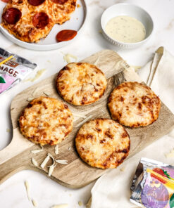 Mini Pizzas on Gold Marble