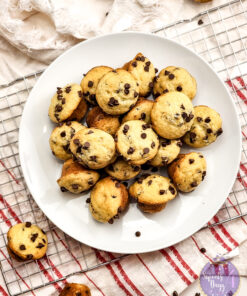 Mini Chocolate Chip Muffins on White