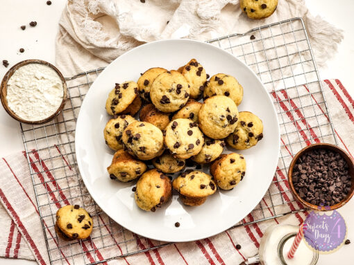 Mini Chocolate Chip Muffins on White - Image 2