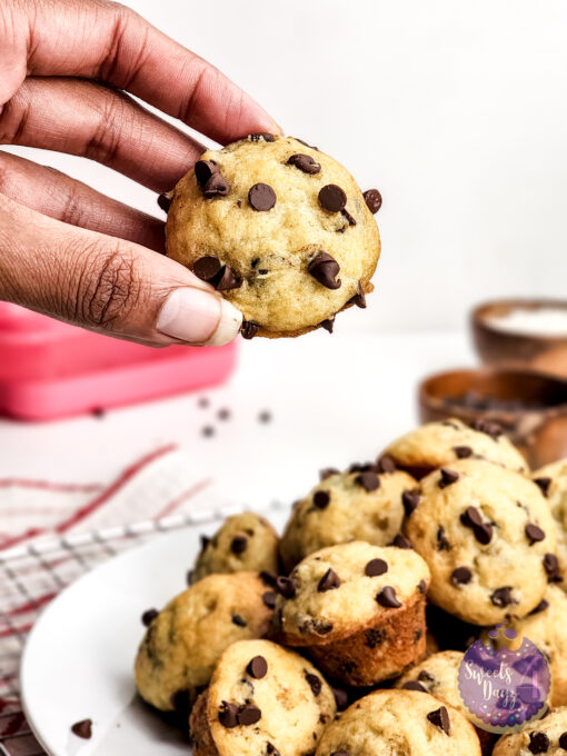 Mini Chocolate Chip Muffins on White - Image 4