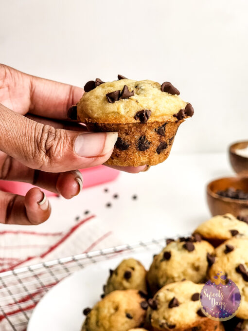Mini Chocolate Chip Muffins on White - Image 5