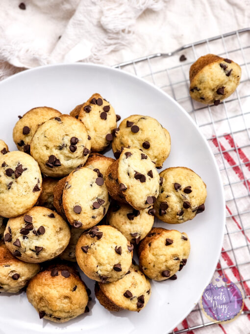 Mini Chocolate Chip Muffins on White - Image 6