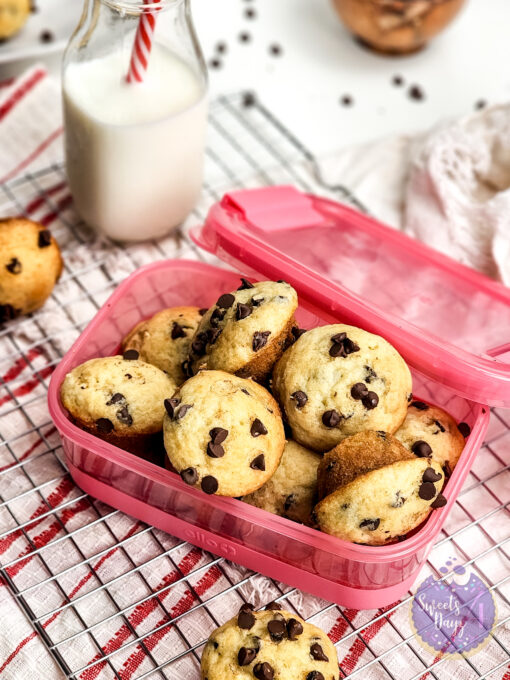 Mini Chocolate Chip Muffins on White - Image 8