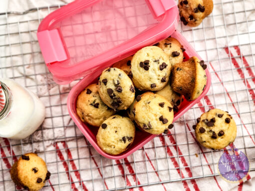 Mini Chocolate Chip Muffins on White - Image 9