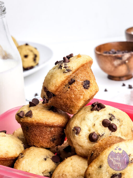 Mini Chocolate Chip Muffins on White - Image 11