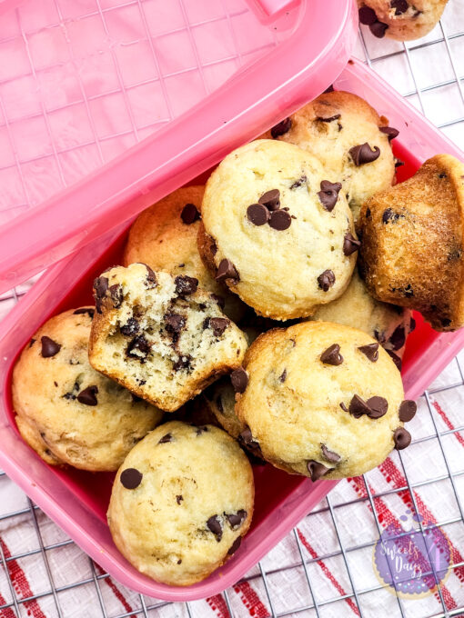 Mini Chocolate Chip Muffins on White - Image 12
