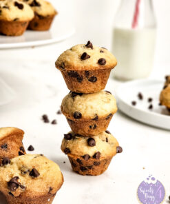 Mini Chocolate Chip Muffins on Marble - with Unedited Process Video