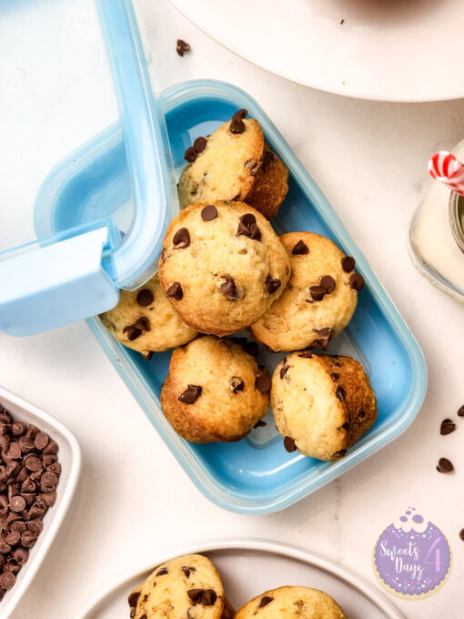 Mini Chocolate Chip Muffins on Marble - Image 10