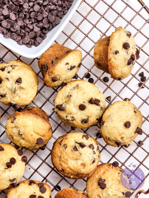 Mini Chocolate Chip Muffins on Gold Marble - Image 6