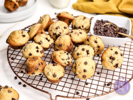 Mini Chocolate Chip Muffins on Gold Marble - Image 8