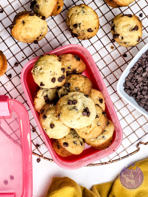 Mini Chocolate Chip Muffins on Gold Marble - Image 10