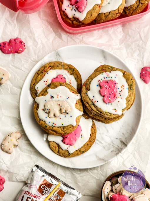 Frosted Animal Cracker Cookies on Marble - Image 5