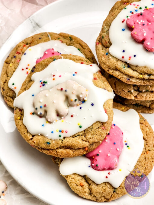 Frosted Animal Cracker Cookies on Marble - Image 7