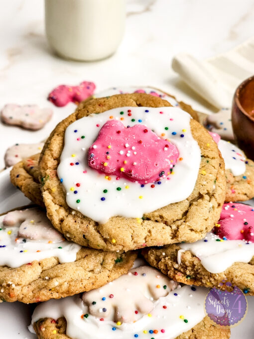 Frosted Animal Cracker Cookies on Gold Marble - Image 4