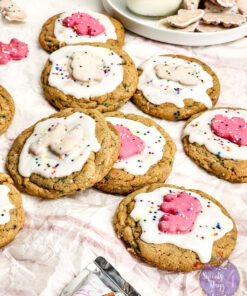 Frosted Animal Cracker Cookies on Rhombus
