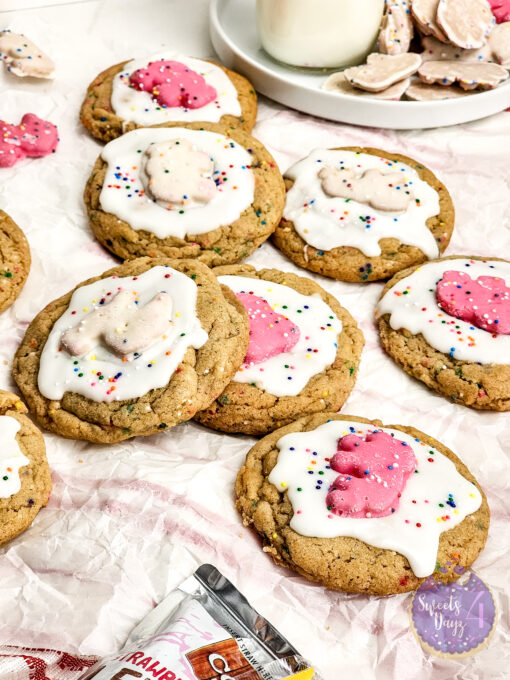Frosted Animal Cracker Cookies on Rhombus