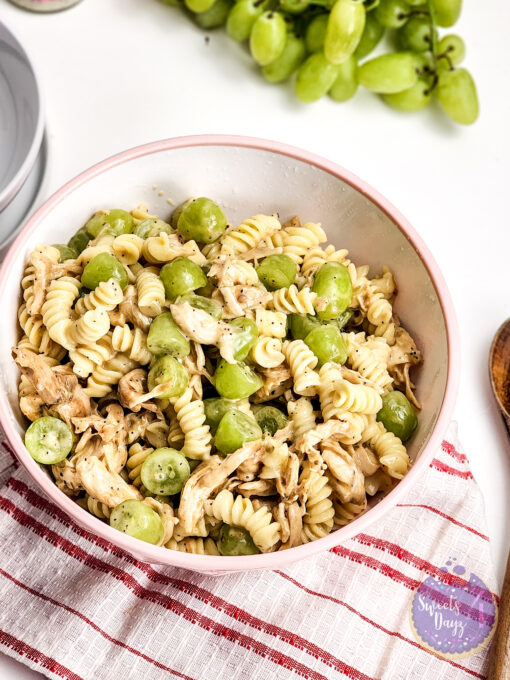 Chicken Grape Poppyseed Pasta Salad on White - Image 2