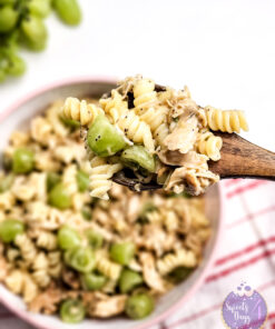 Chicken Grape Poppyseed Pasta Salad on White