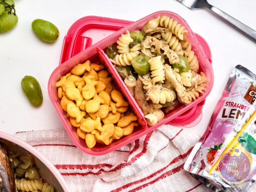 Chicken Grape Poppyseed Pasta Salad on White - Image 8