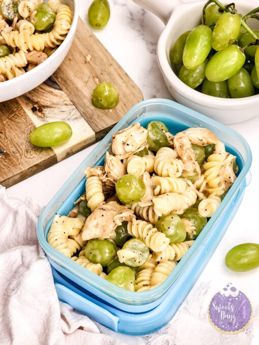 Chicken Grape Poppyseed Pasta Salad on Marble - Image 12
